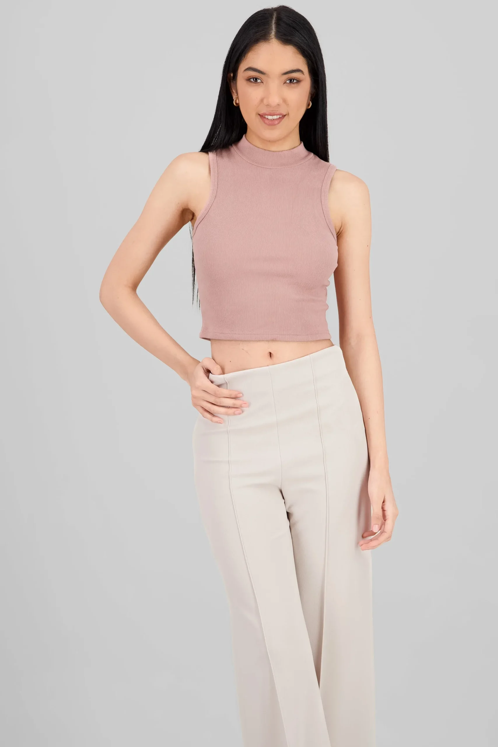 Shasa Soft Ribbed Sleeveless Top