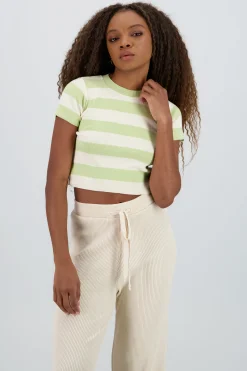 Shasa Soft Stripped Short Sleeve Top