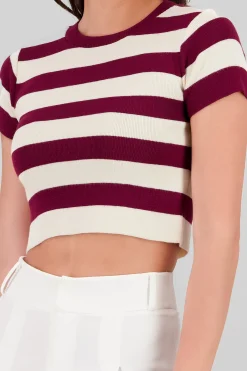 Shasa Soft Stripped Short Sleeve Top