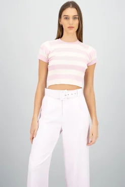 Shasa Soft Stripped Short Sleeve Top