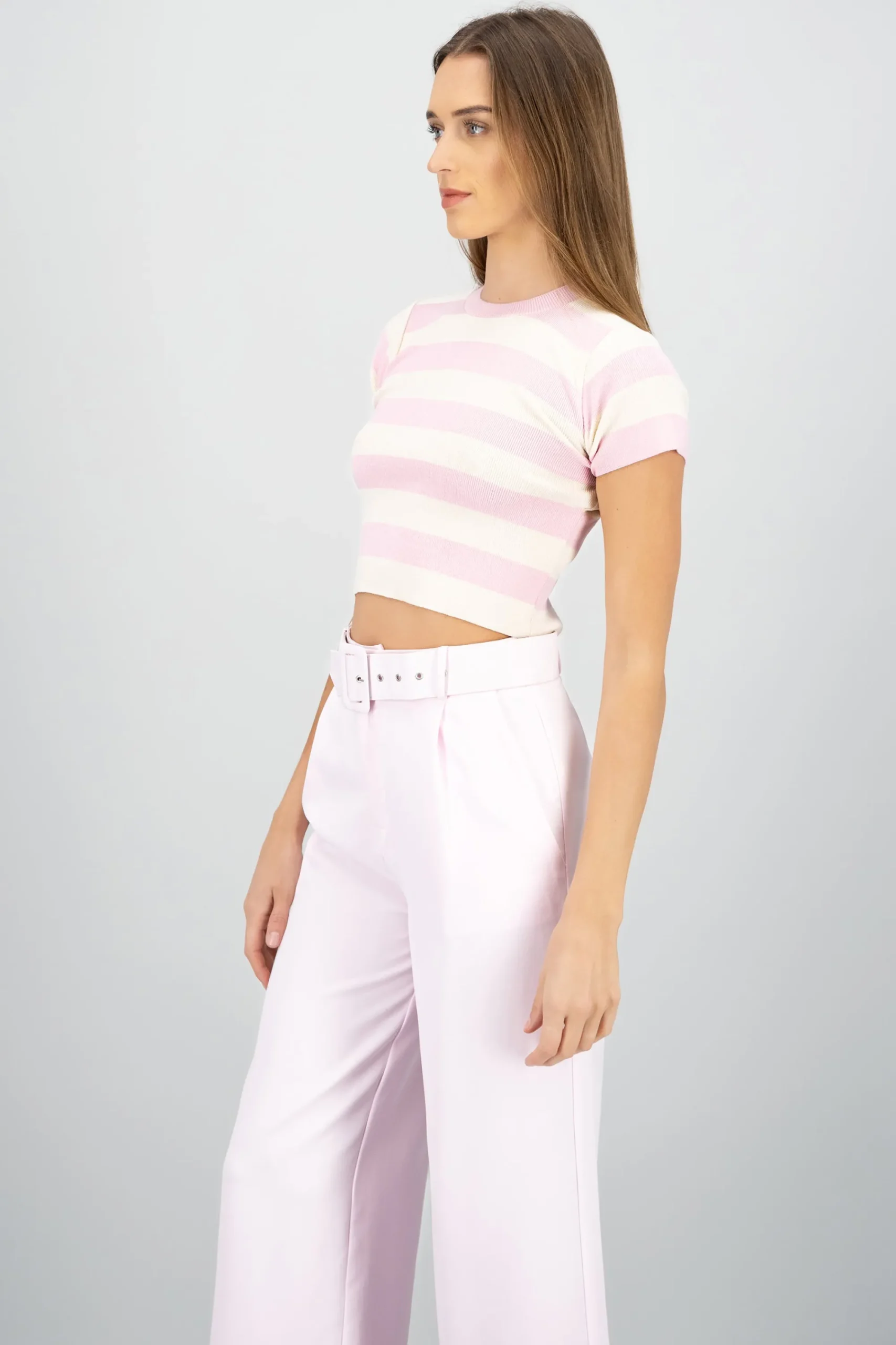 Shasa Soft Stripped Short Sleeve Top