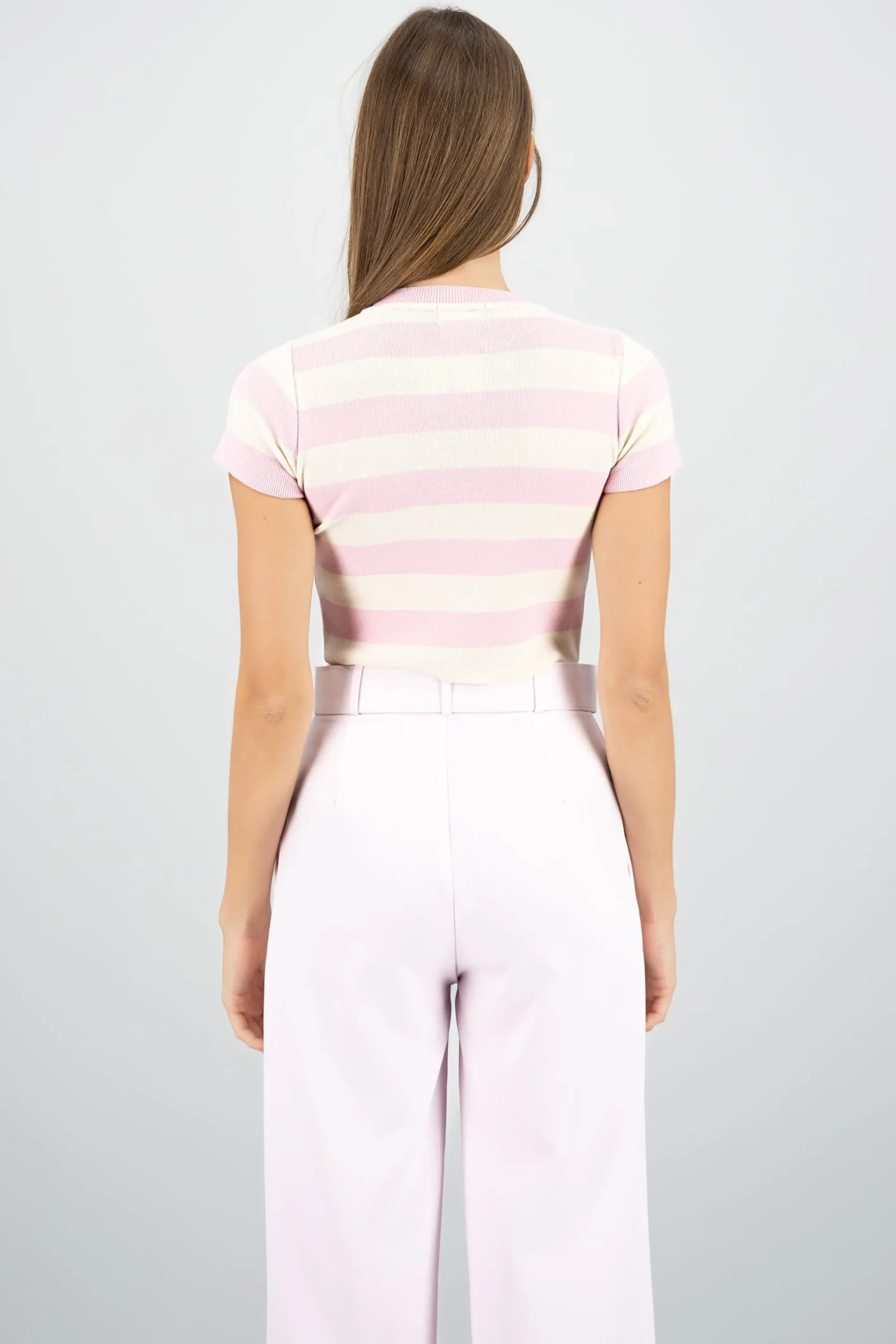 Shasa Soft Stripped Short Sleeve Top