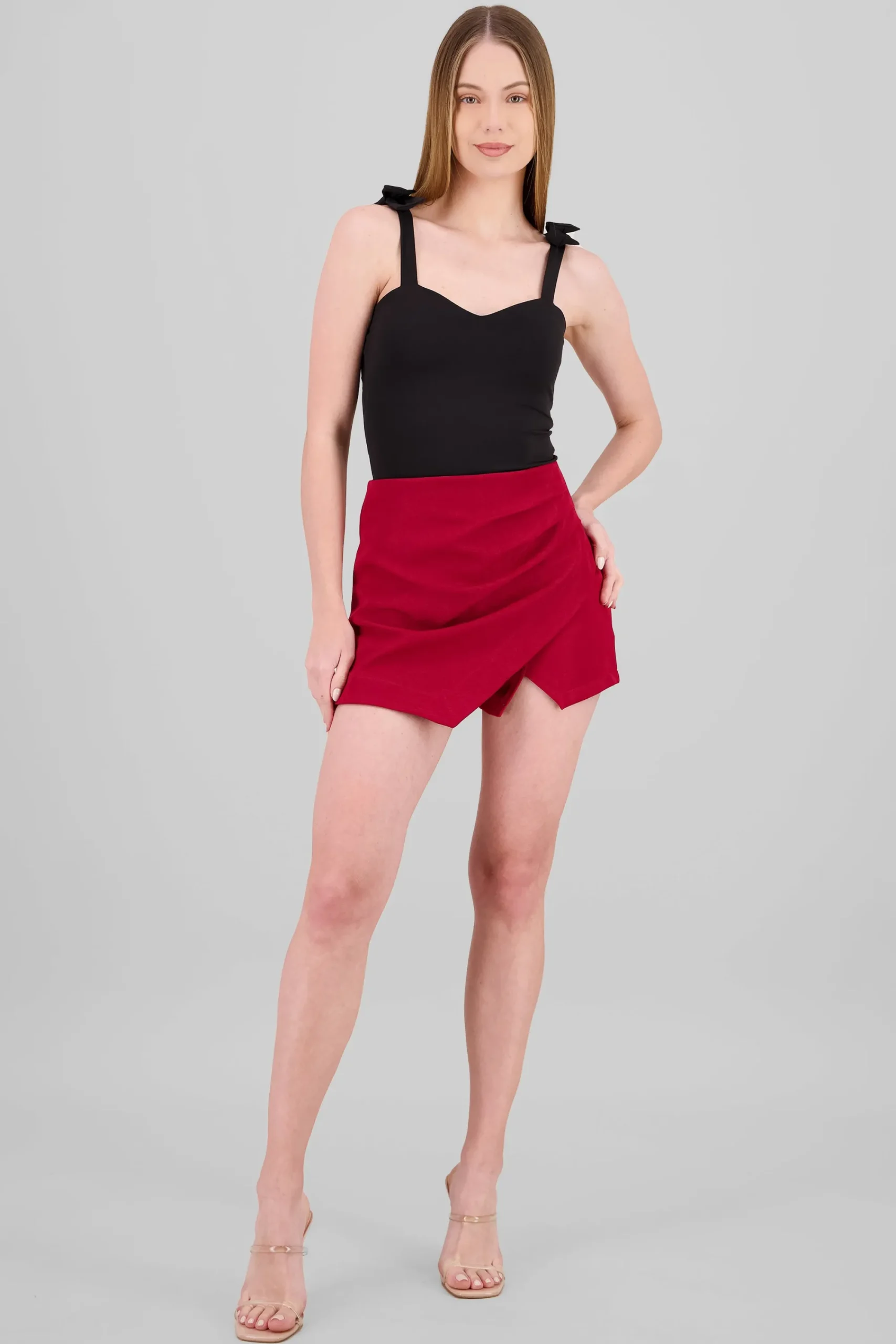 Shasa Solid Asymmetric Skirt