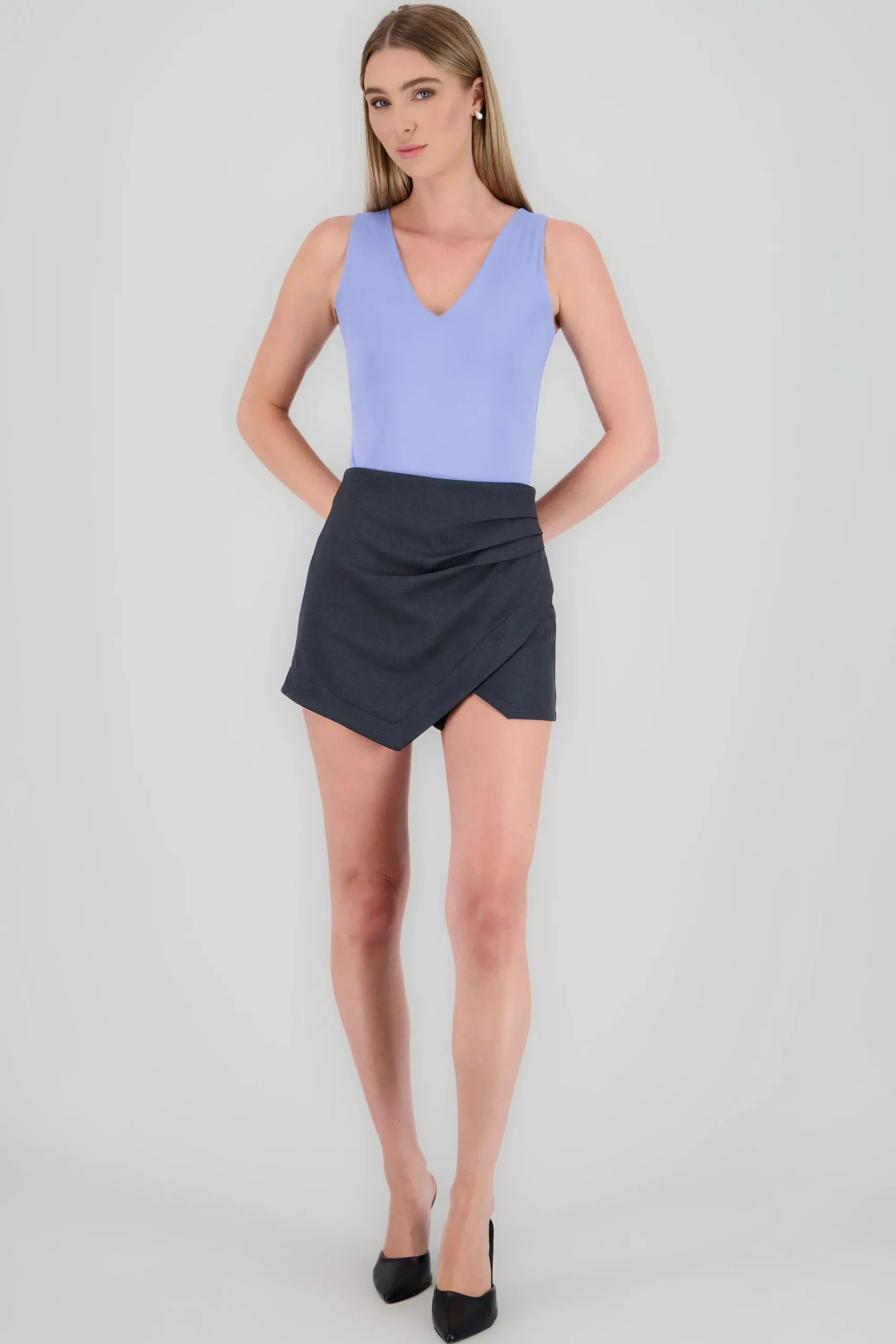 Shasa Solid Asymmetric Skirt