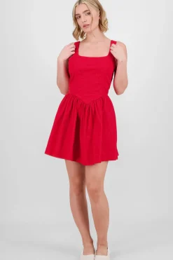 Shasa Solid Balloon Mini Dress