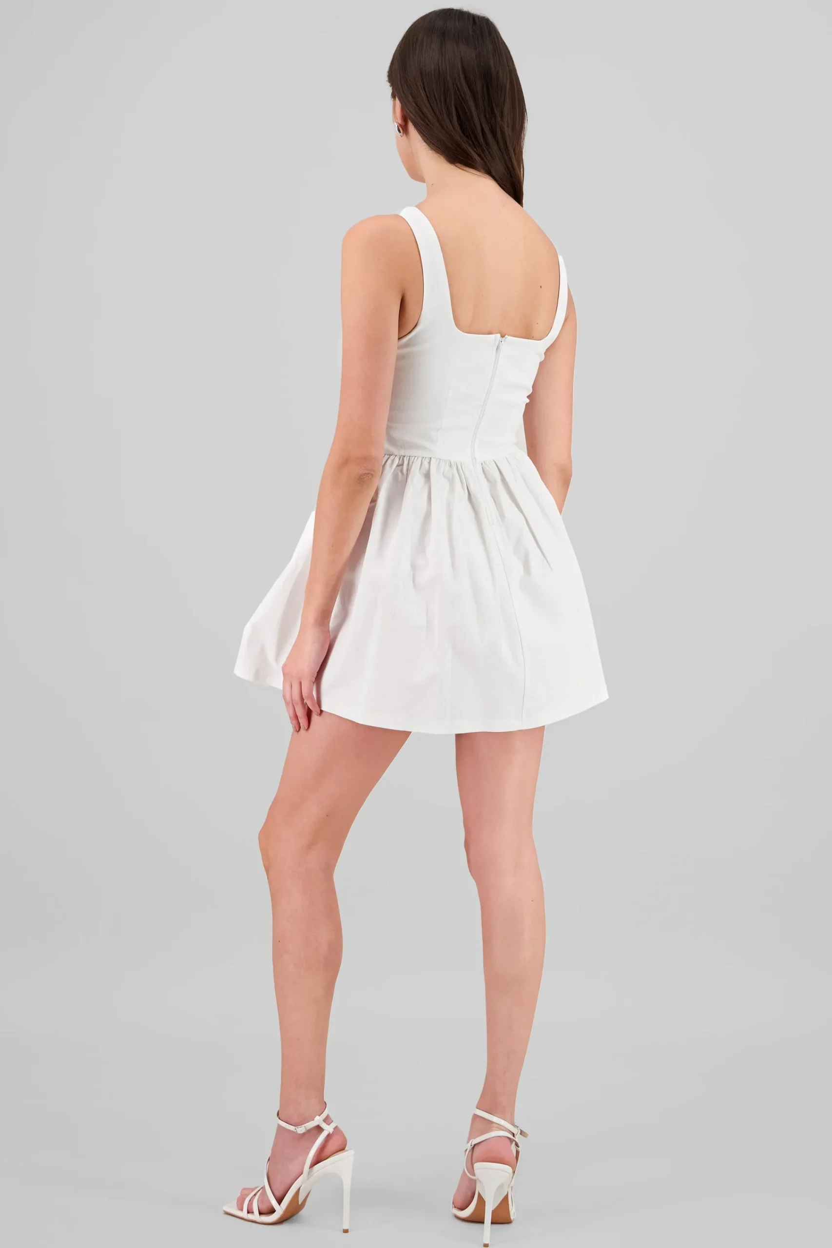 Shasa Solid Balloon Mini Dress