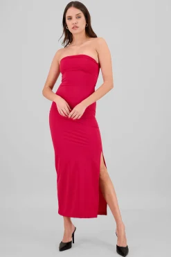 Shasa Solid Bandeau Dress