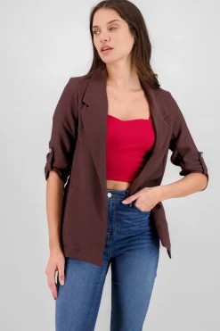 Shasa Solid blazer with adjustable sleeves