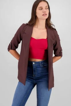 Shasa Solid blazer with adjustable sleeves