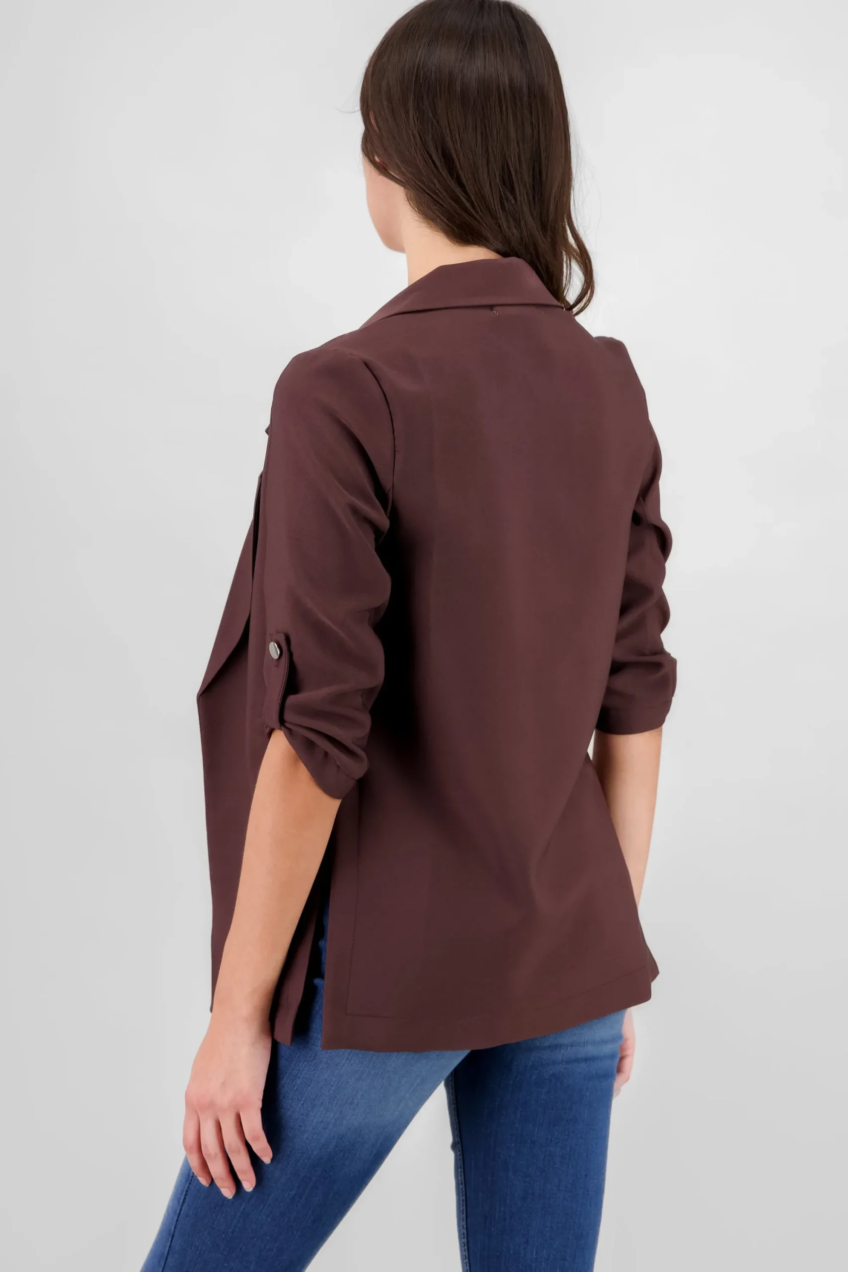 Shasa Solid blazer with adjustable sleeves