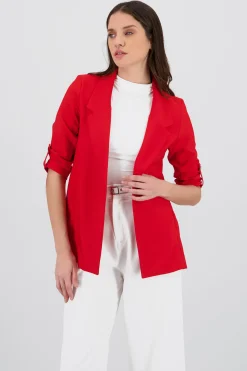 Shasa Solid blazer with adjustable sleeves