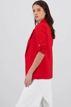 Shasa Solid blazer with adjustable sleeves