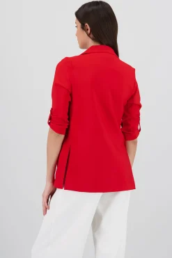 Shasa Solid blazer with adjustable sleeves