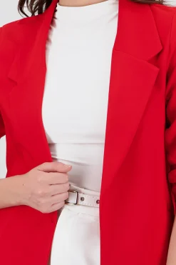 Shasa Solid blazer with adjustable sleeves