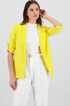 Shasa Solid blazer with adjustable sleeves