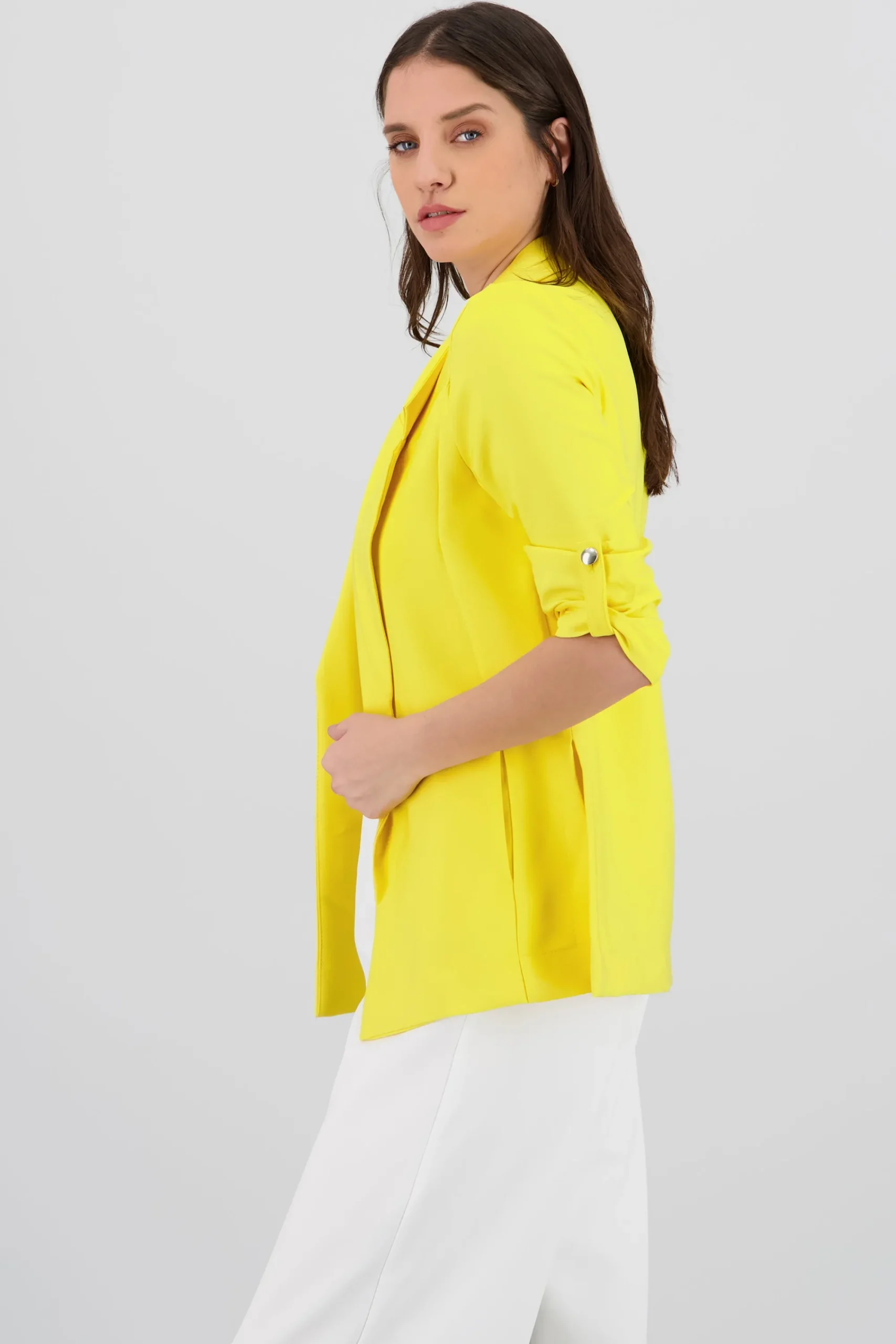 Shasa Solid blazer with adjustable sleeves