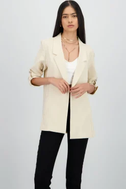 Shasa Solid blazer with adjustable sleeves