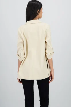 Shasa Solid blazer with adjustable sleeves