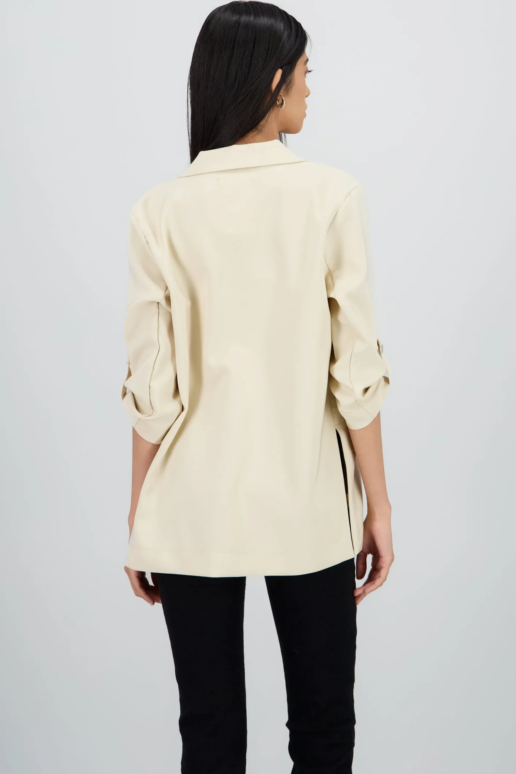 Shasa Solid blazer with adjustable sleeves