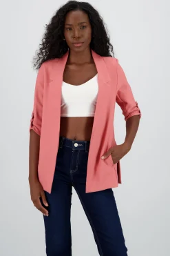 Shasa Solid blazer with adjustable sleeves