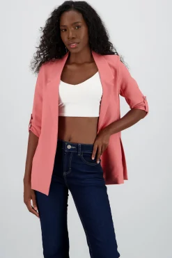 Shasa Solid blazer with adjustable sleeves