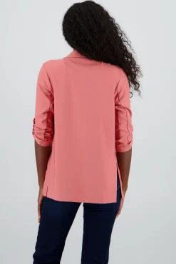 Shasa Solid blazer with adjustable sleeves
