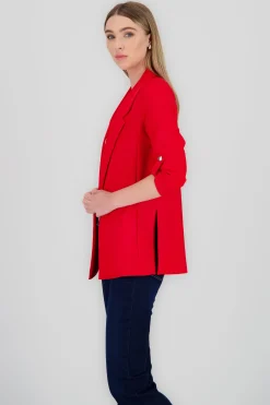 Shasa Solid blazer with adjustable sleeves