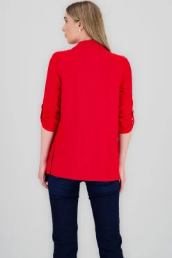 Shasa Solid blazer with adjustable sleeves