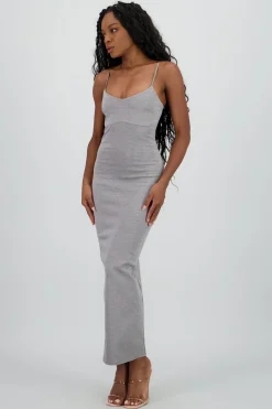 Shasa Solid Bodycon Maxi Dress