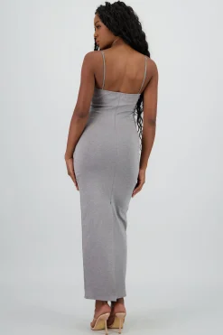 Shasa Solid Bodycon Maxi Dress