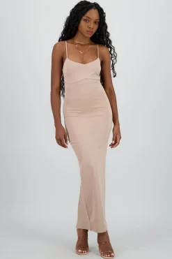 Shasa Solid Bodycon Maxi Dress