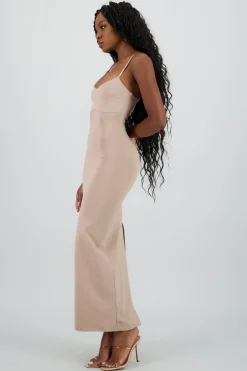 Shasa Solid Bodycon Maxi Dress