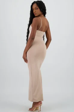 Shasa Solid Bodycon Maxi Dress