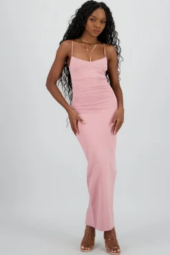 Shasa Solid Bodycon Maxi Dress