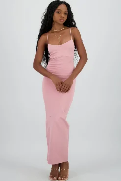 Shasa Solid Bodycon Maxi Dress