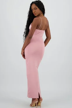 Shasa Solid Bodycon Maxi Dress