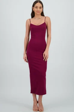 Shasa Solid Bodycon Maxi Dress