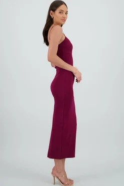 Shasa Solid Bodycon Maxi Dress