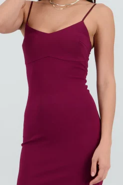 Shasa Solid Bodycon Maxi Dress
