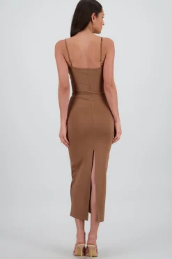 Shasa Solid Bodycon Maxi Dress