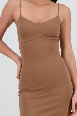 Shasa Solid Bodycon Maxi Dress