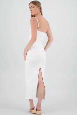 Shasa Solid Bodycon Maxi Dress