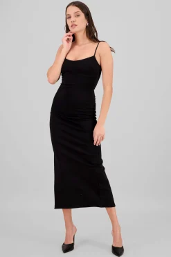 Shasa Solid Bodycon Maxi Dress