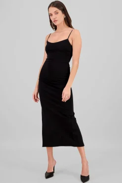 Shasa Solid Bodycon Maxi Dress