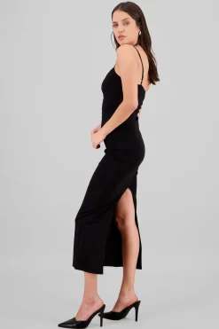 Shasa Solid Bodycon Maxi Dress