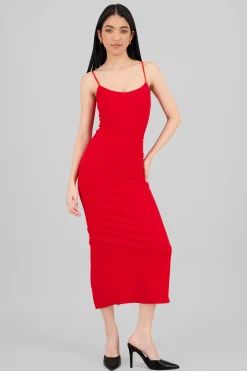 Shasa Solid Bodycon Maxi Dress