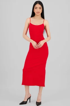 Shasa Solid Bodycon Maxi Dress