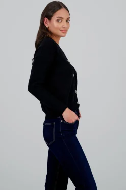 Shasa Solid Button Cardigan