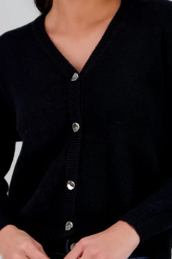 Shasa Solid Button Cardigan