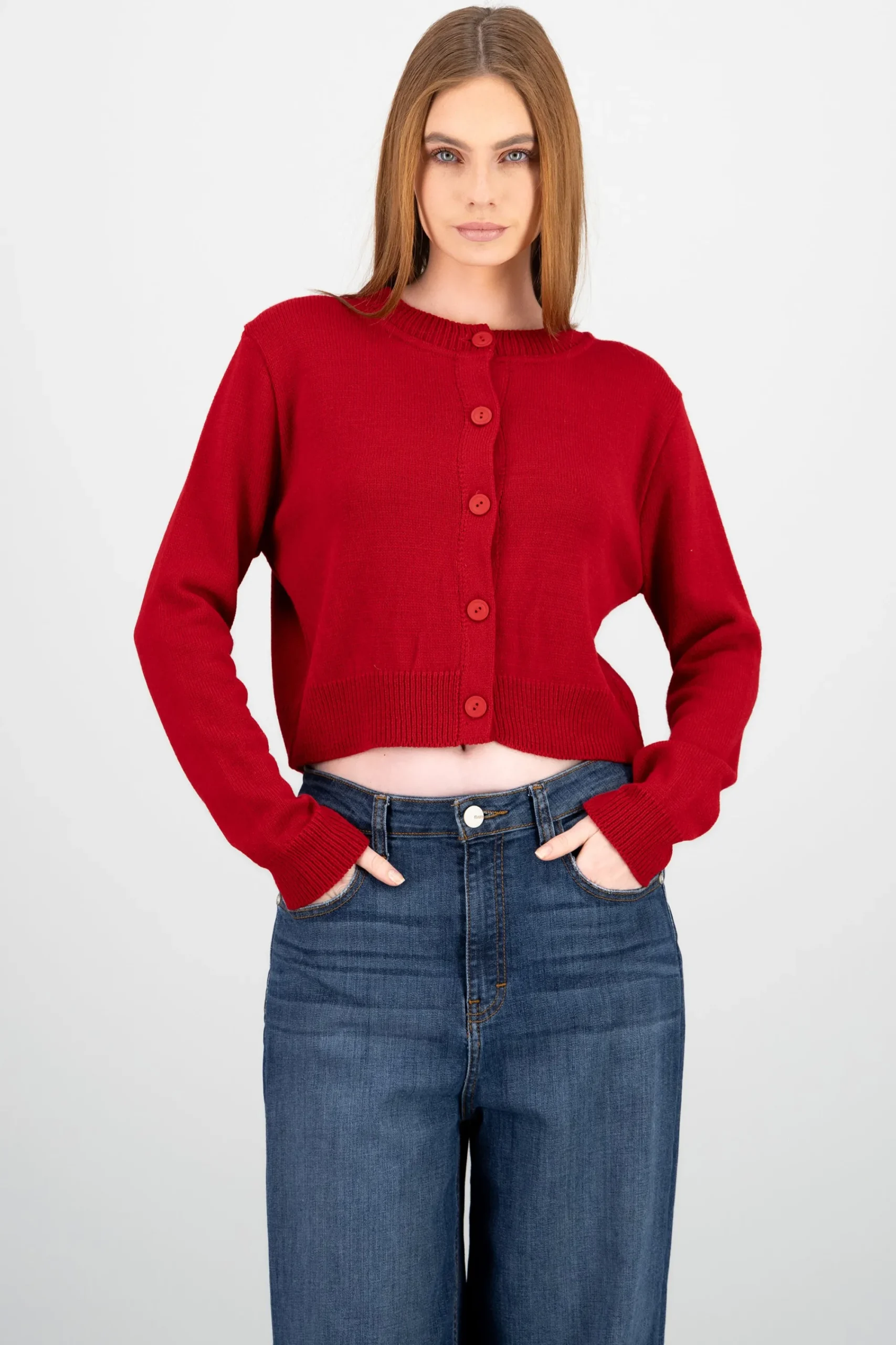 Shasa Solid Buttoned Cardigan